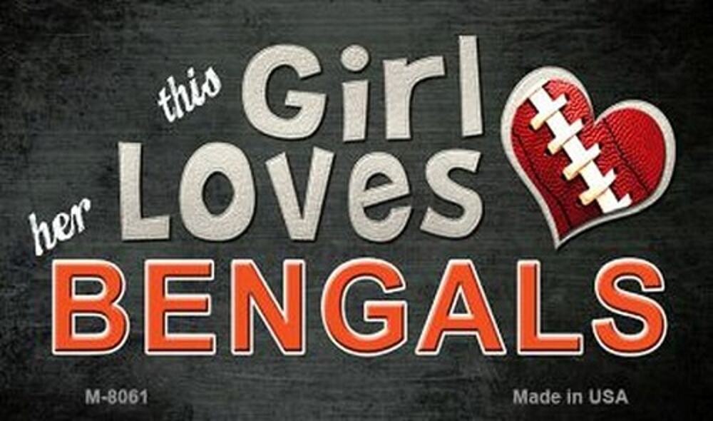 NFL Bengals License Plate This Girl Loves Her Cincinnati Bengals Metal New Sign